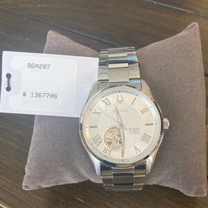 Bulova Silver Watch with Roman Numerals